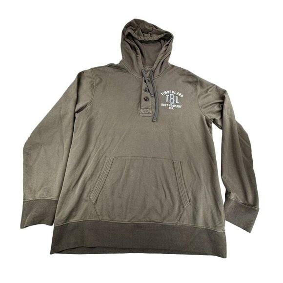 Timberland Hoodie Sweatshirt TBL Boot Company N.H. Mens XL 1/4 Button - Picture 1 of 8